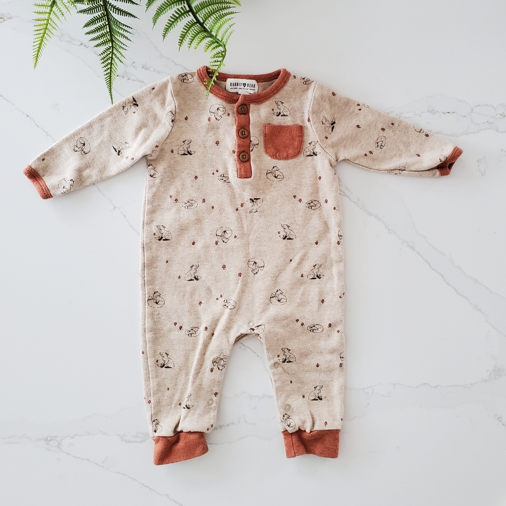 Rabbit and Bear 6-9m organic cotton romper
